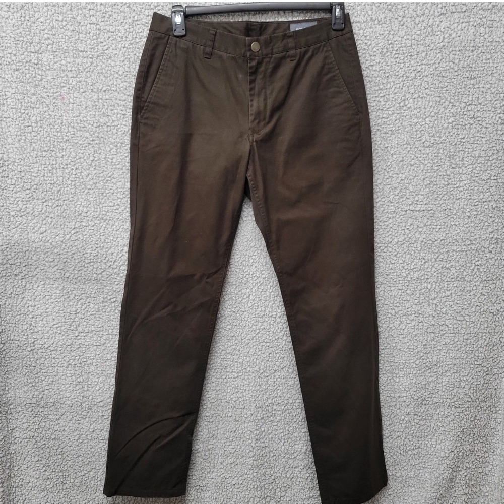 Bonobos Mens Washed Chinos Dark Brown Cotton Straight Leg Pants 32x32
